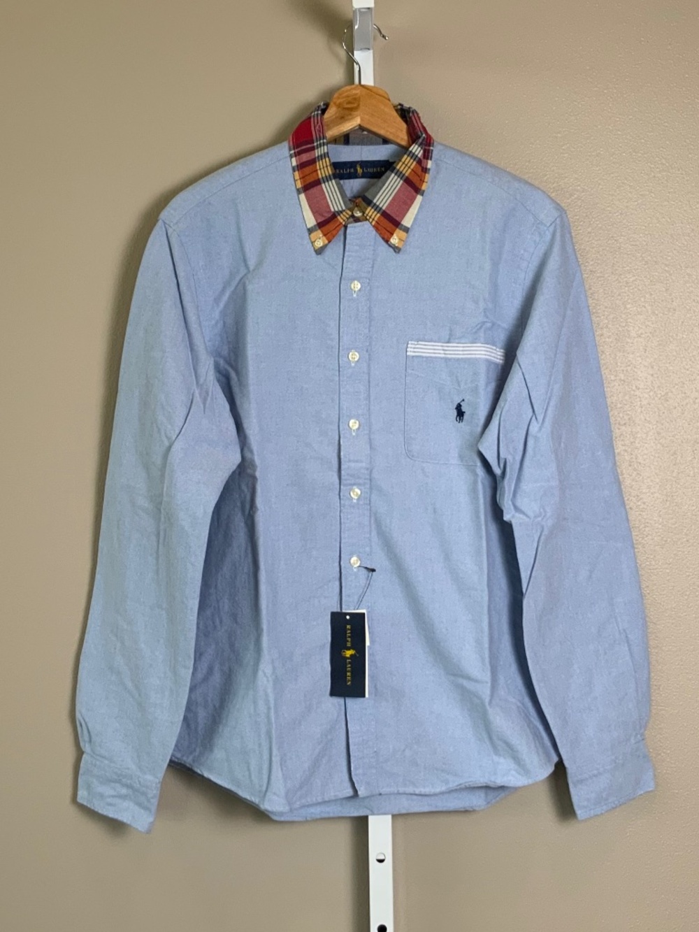 Polo Ralph Lauren Classic Button Down Oxford Shirt with Madras Collar